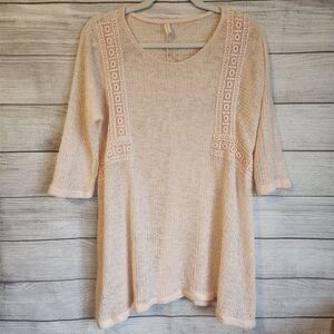 Pink Blush M crochet long sleeve soft pink cottagecore Fairy sweater